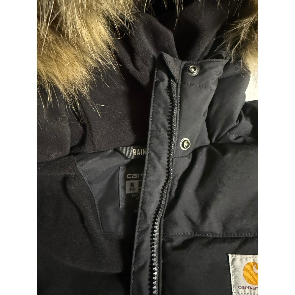 Carhartt Montana Insulated Coat Womens M Black Faux Fur Hood Parka OC5456 - Picture 9 of 12